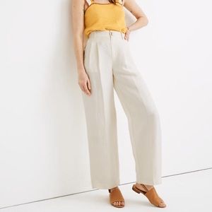 Madewell cotton pleated wide leg trouser pant